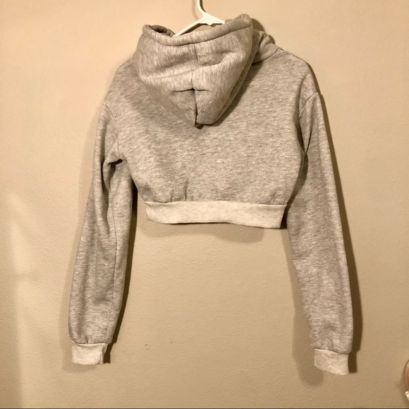 Cropped Light Grey Hoodie - Picture 2 of 5